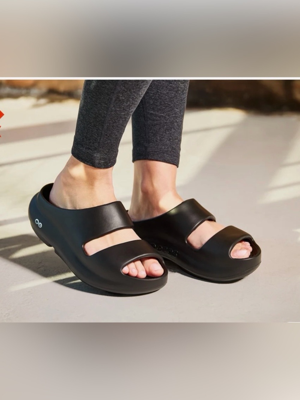 OOFOS Black Slides W11 M9 new without box